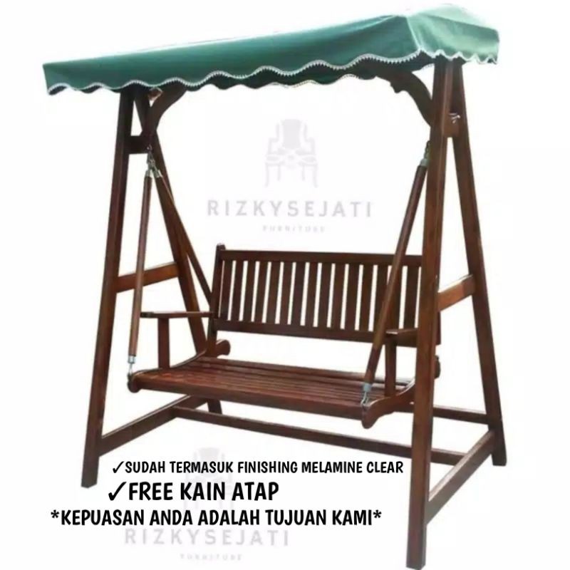 Ayunan/Swing teras kayu jati sudah finishing uk panjang 175