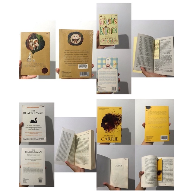 Buku the black swan, alice through the looking glass, carrie, georgia's kitchen bekas bahasa indones