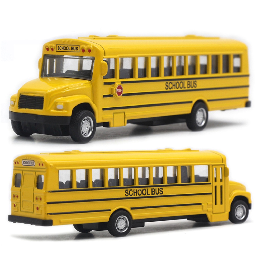 canaan Alloy Pull Back School Bus Model Collection Vehicle Children Car Toy Decor Gift