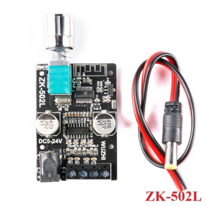 Zk-502L Papan Power Amplifier Audio Digital Wireless Bluetooth 5.0 Dc 5-24v 50wx2