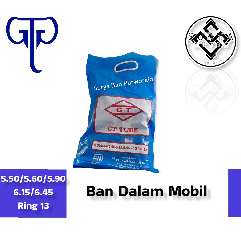 Ban Dalam Mobil Ring 13 GAJAH TUNGGAL (5.00/5.60/5.90/6.15/6.45-13), DELLI (5.50/5.60/6.00/6.40/165/