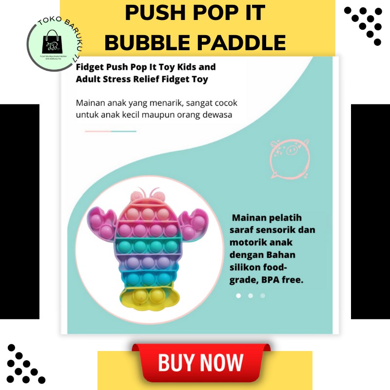 (KEYA) Bubble Toys Pop It Puddle Colour Rainbow New-5