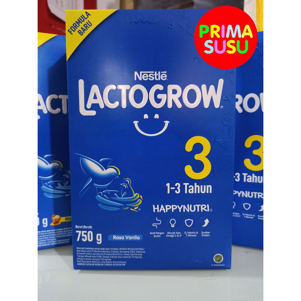 Lactogrow 3 750 Gr, Madu, Original, Vanila