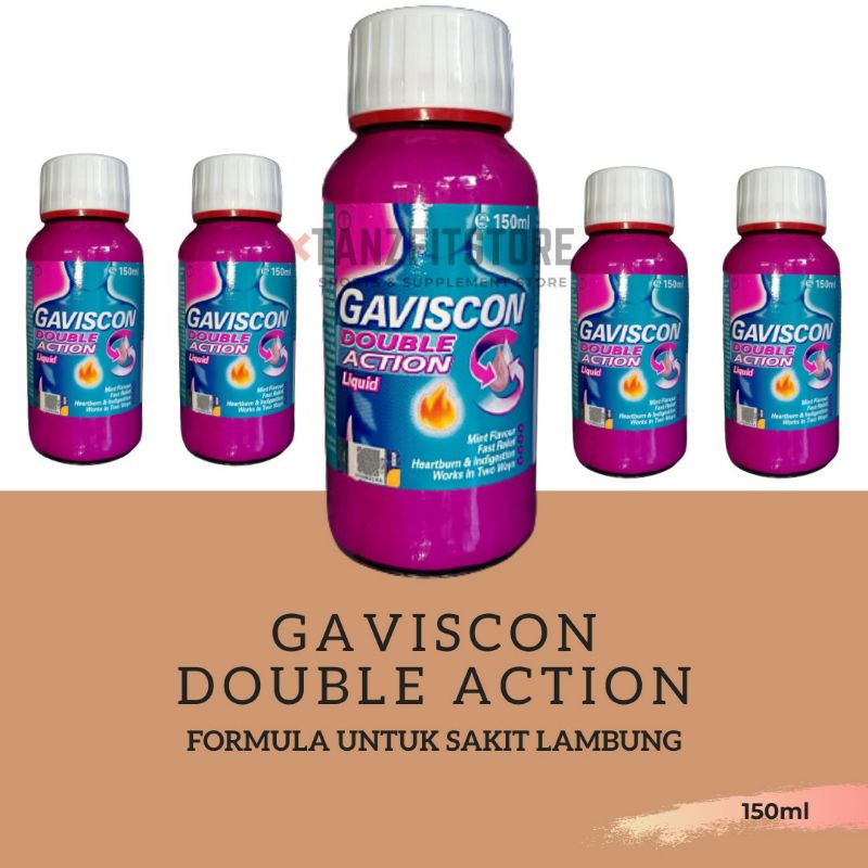 Gaviscon Double Action Liquid Obat Maag Asam Lambung Gerd 150 ML Liquid Import Malaysia Penang