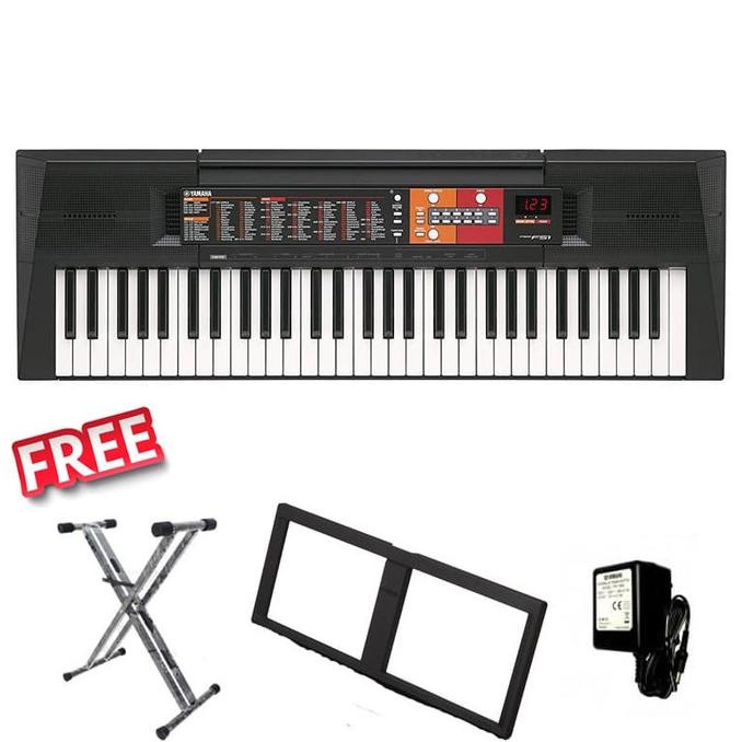 Yamaha Keyboard PSR F51 Gratis Adaptor + Stand Book & Stand Keyboard