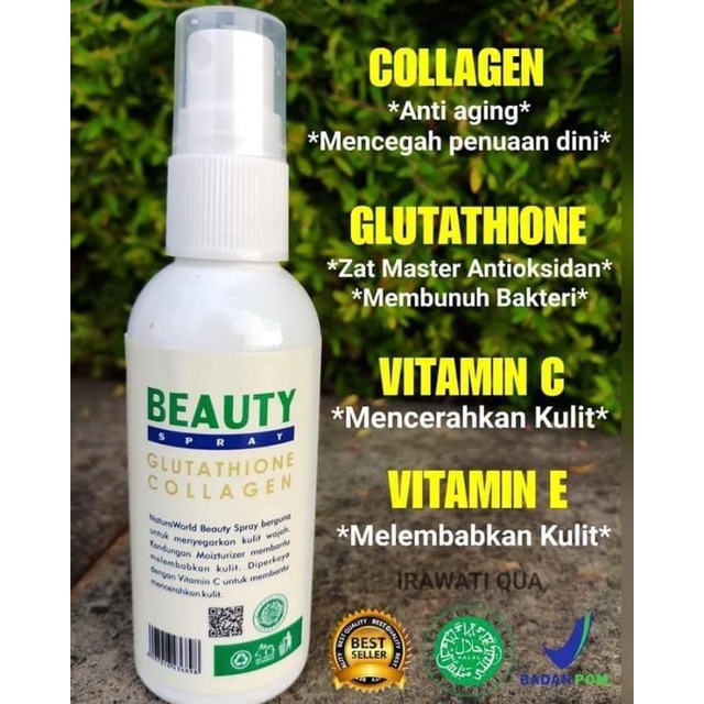 Natura Beauty Spray Glutathion Collagen 60 ml asli 100%Original 100%