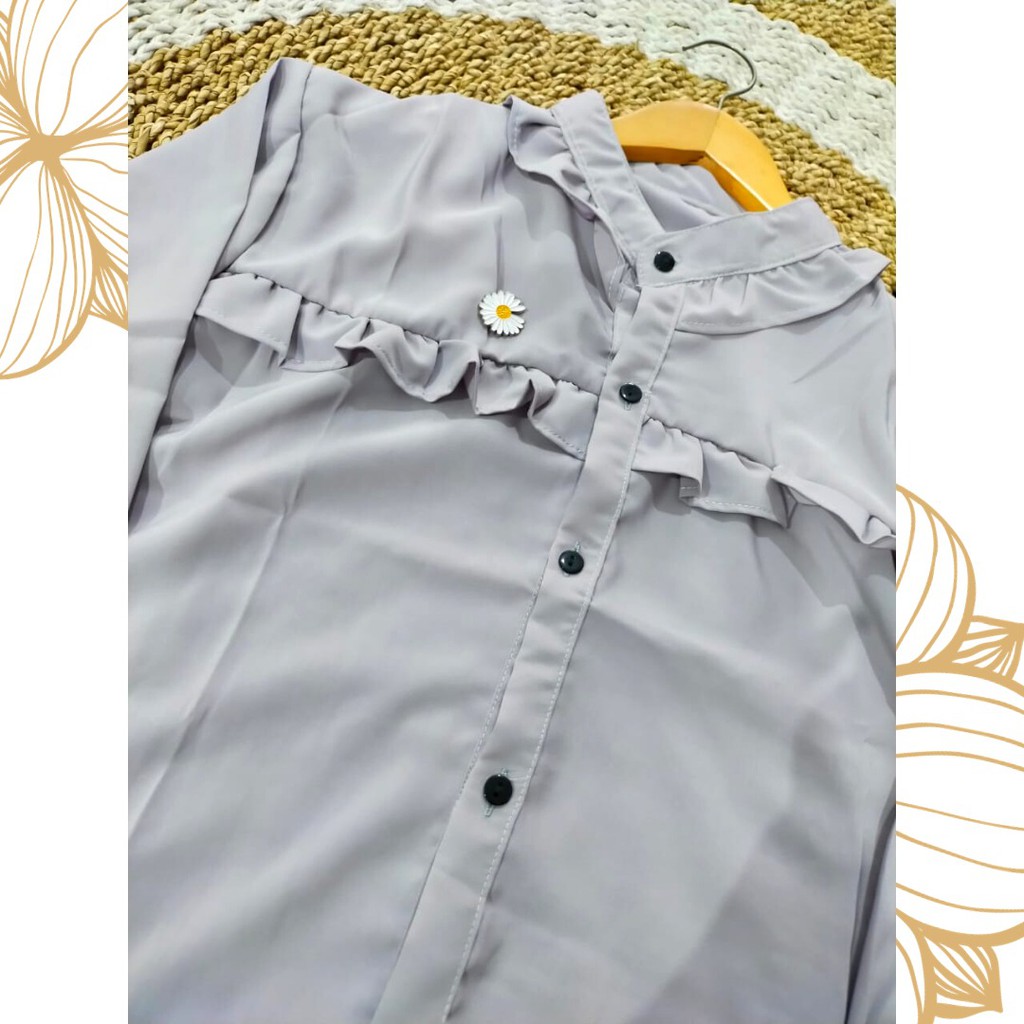 Riana ruffle blouse/blus rempel/atasan wanita korean style