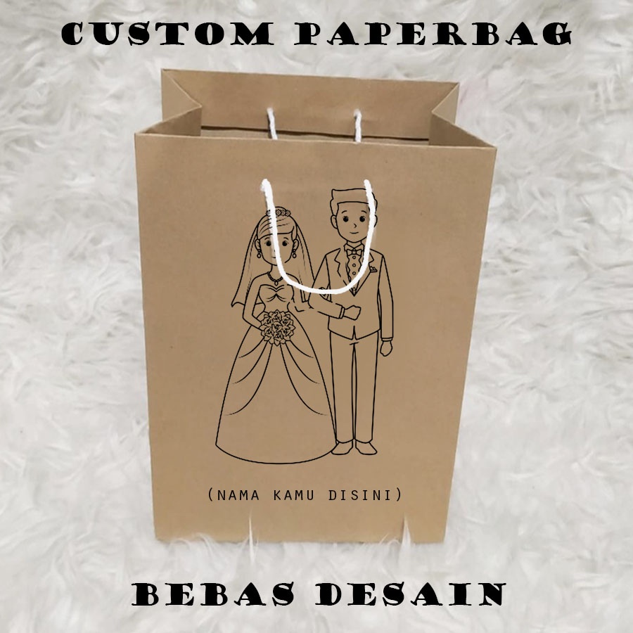 

(PAPER BAG CUSTOM) Paper Bag Kertas Kado 14x6x27 Cm Paper Bag Kertas Souvenir Wedding Pernikahan Packaging Olshop packing Online Shop Polos