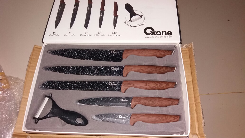 Oxone Pisau Set Black Marble Knife Ox-605