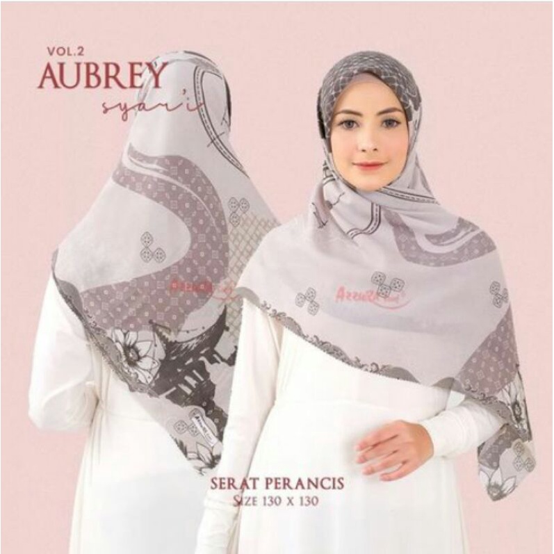 Aubrey Syari by Azzura Scarf Bahan Serat Perancis 130x130cm [Raya Vol.2 - 06]