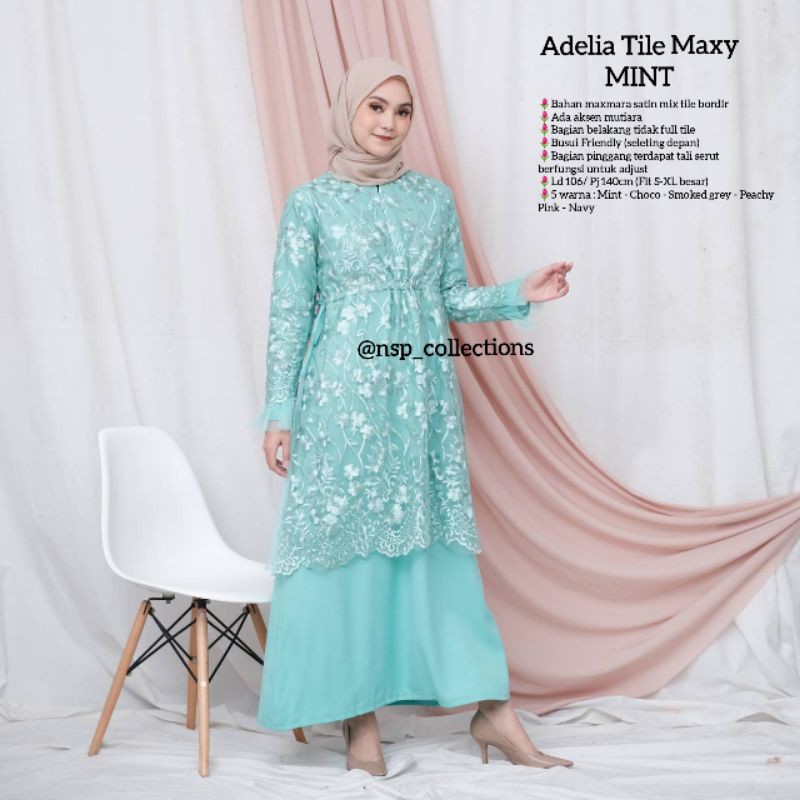 DRESS PESTA TILE BROKAT MEWAH BUSUI FRIENDLY TERBARU