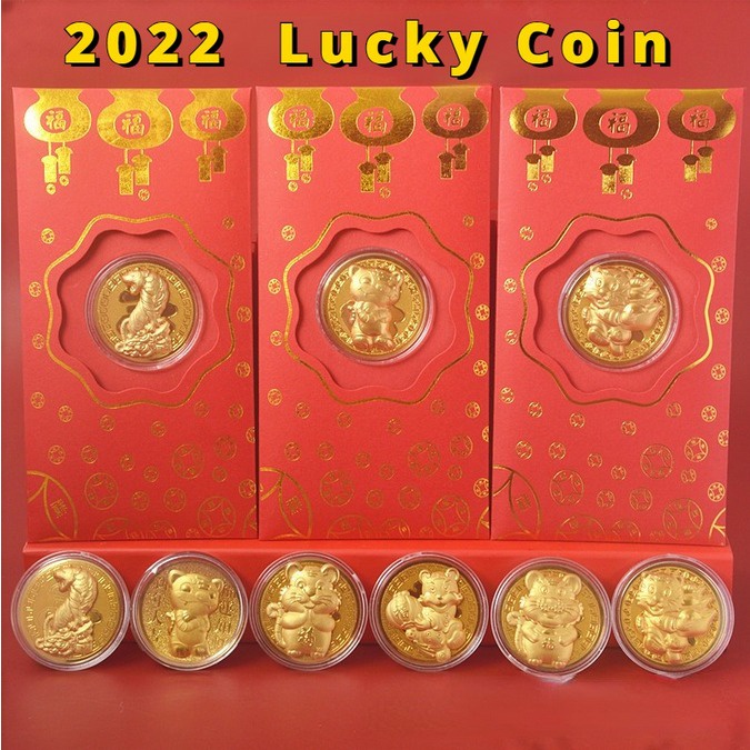 NunuLisaTan- 2022 Amplop Angpao Tahun Baru Cina / Imlek Gambar Harimau Bahan Foil Emas