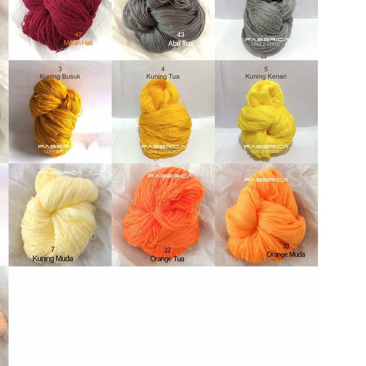 ♛ BENANG WOOL VONEL HANK KILOAN WOL RAJUT SULAM SIET YARN BENTUK HANK PUTIH MERAH HITAM ABU KUNING ▲