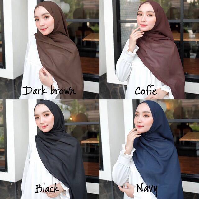 Pashmina sabyan polos  part 2 bahan diamond crep ukuran 175x75-3