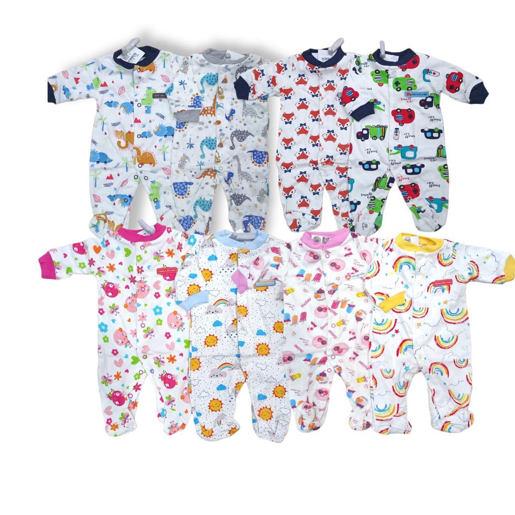 Jumper Mix Panjang Bayi Motif Random Newborn Tutup Kaki