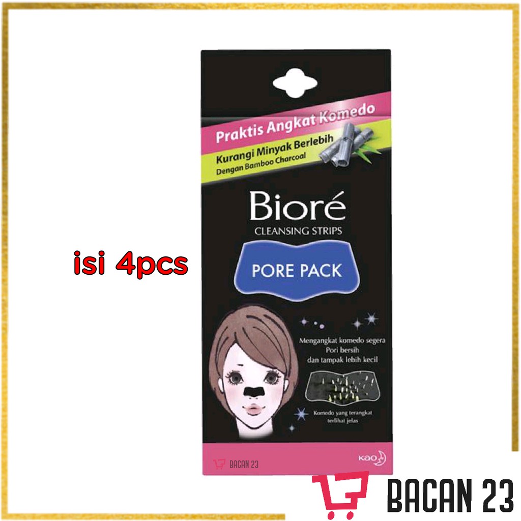 Biore Pore Pack Black Women ( 4 sheets ) / Pengangkat Komedo / Blackhead / Bacan 23 - Bacan23