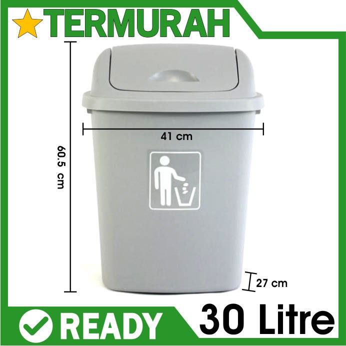 Jual Tong Sampah Tempat 30 Liter Litre 30l 30liter 30litre Swing Ayun Plastik Plastic Dustbin 6472