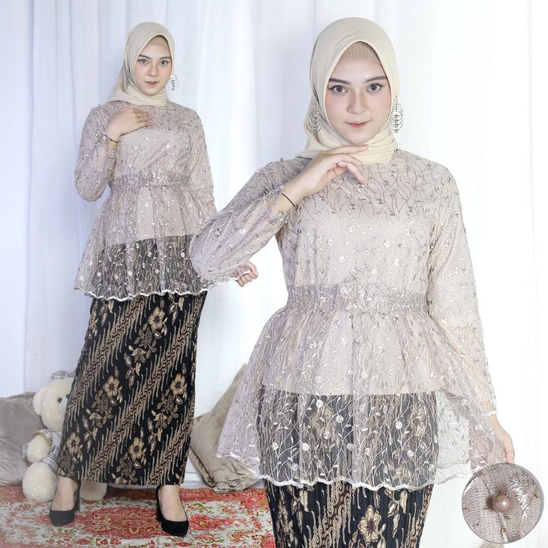 FN• (TERLARIS) SET KEBAYA CHANTIKA TILLE MEWAH ~ SET KEBAYA HIJAB TERBARU 2022 ~ SETELAN KEBAYA MEWA