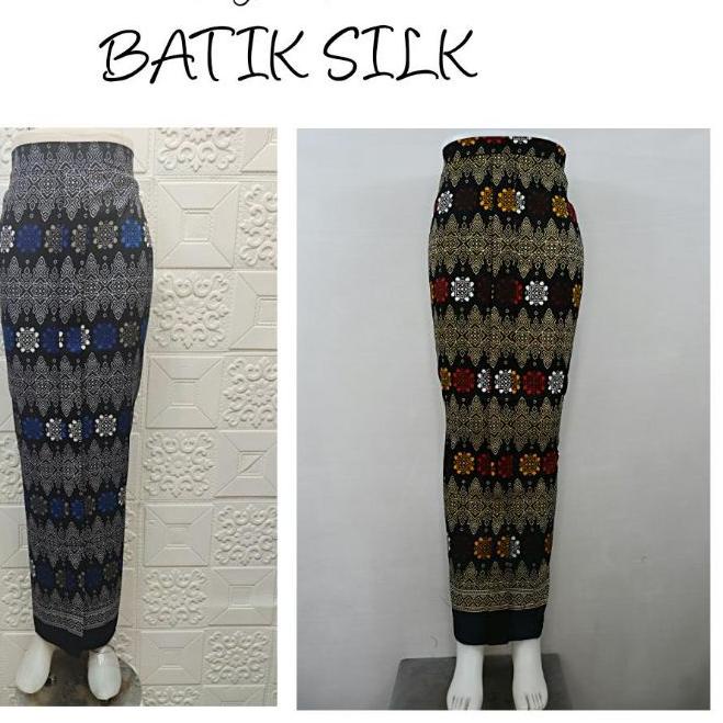 Indah BAWAHAN ROK SPAN PANJANG WIRU WIRON Batik Silk All Size Fit XL SR A