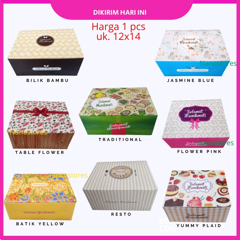 

1 Pcs Dus Kue Ukuran 12x14, Box Snack, Dus ulang tahun, Dus makanan, dus snack, dus kue basah