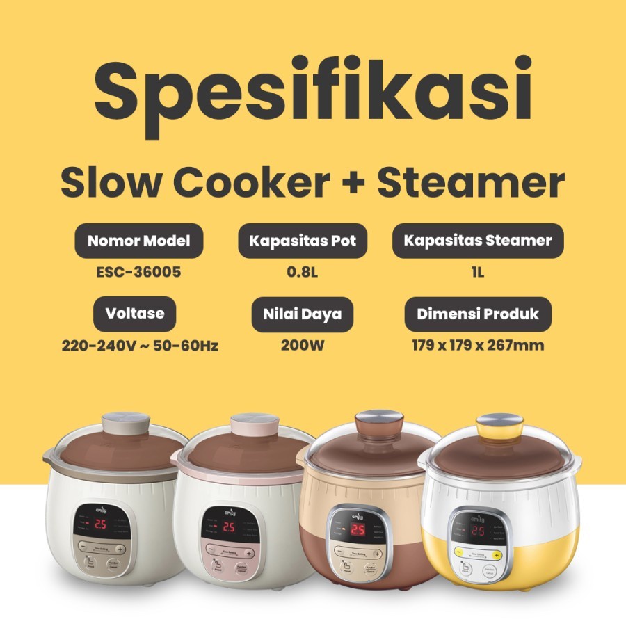 Emily Slow Cooker + Steamer ESC-36005