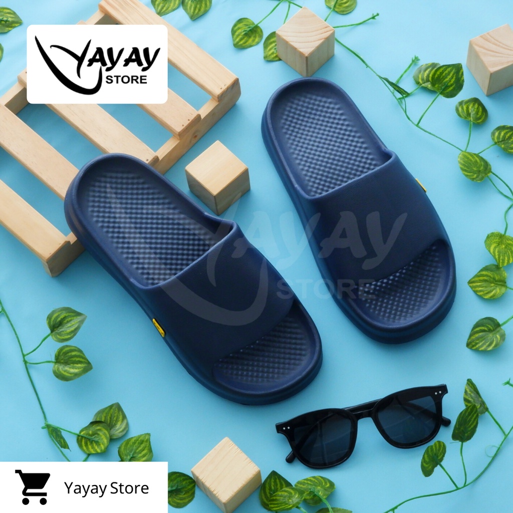 Sandal slop pria EVA / Sandal rumah laki laki / Sendal slop pria / Sandal slide pria / Sandal slop / Sendal slop 39 s/d 44-Navy