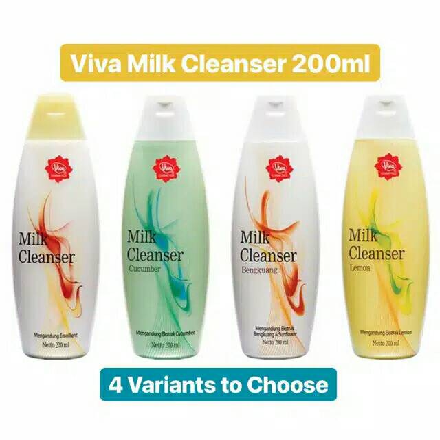 Milk Cleanser Viva Susu Pembersih Wajah Make Up 200 ml Bengkuang Cucumber Lemon Original