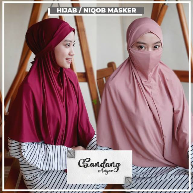 JILBAB INSTAN MASKER / JILBAB INSTAN NIQOB /  BERGO INSTAN / KERUDUNG MASKER / BERGO MARYAM MASKER