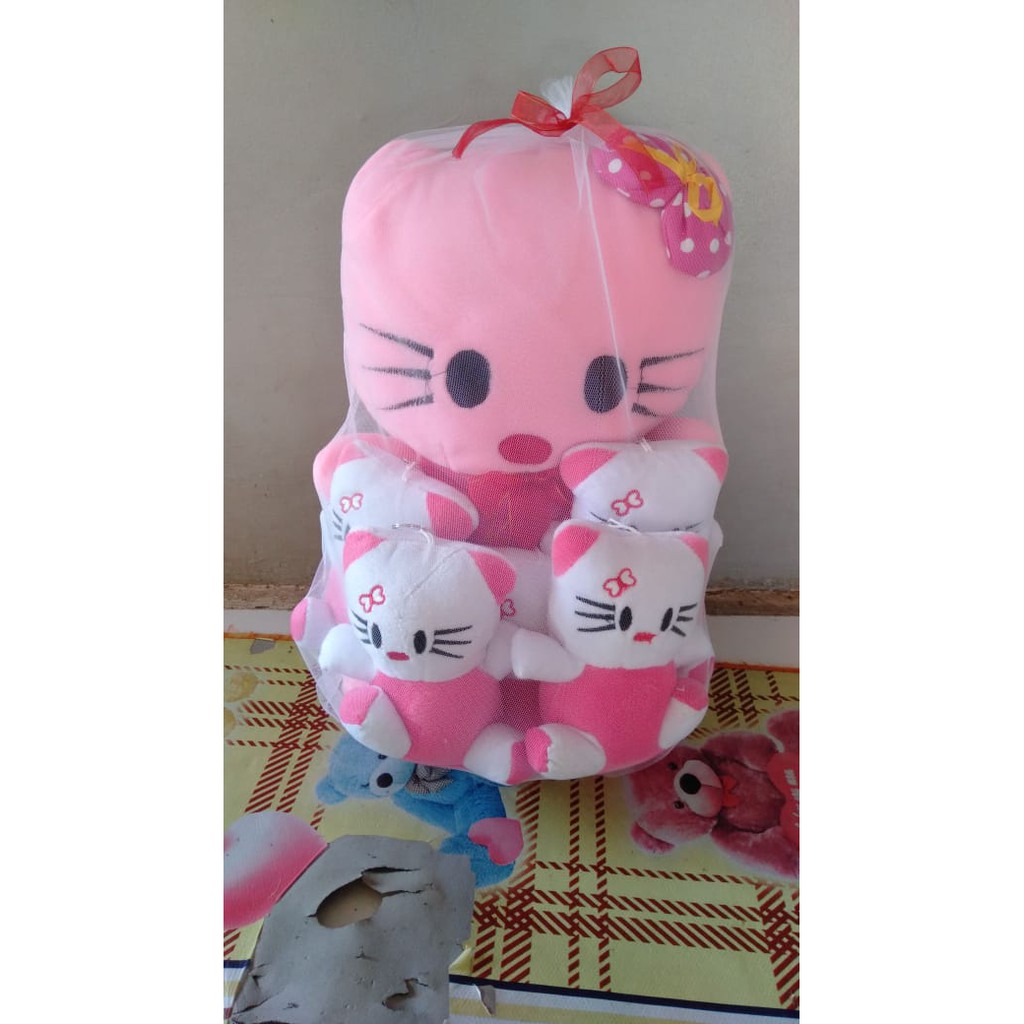 Boneka hello kitty beranak 5 size L