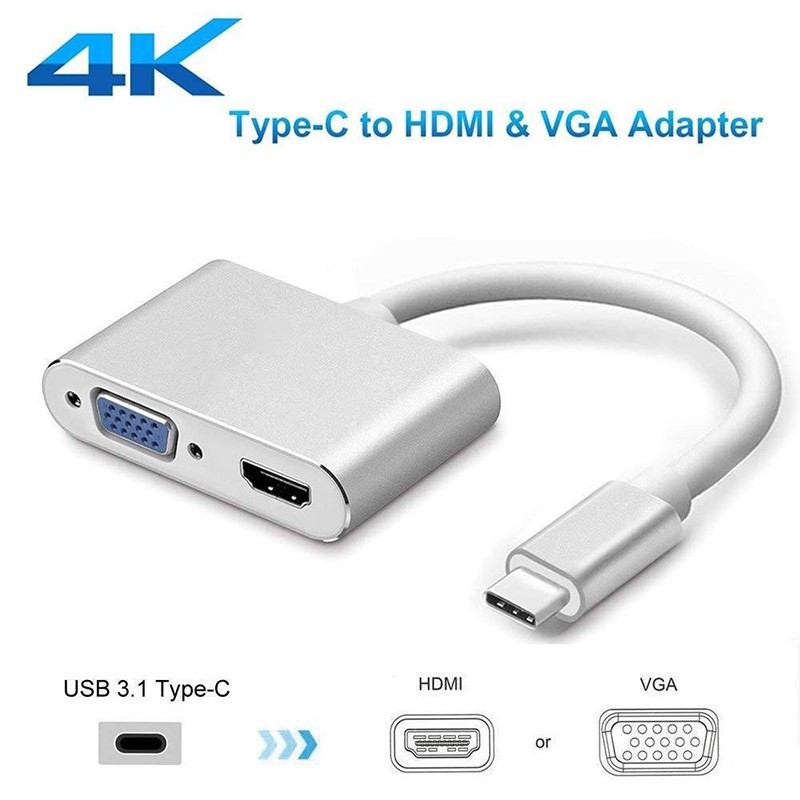 Konverter Usb 3.1 Type c to hdtv vga monitor 4k 2k adapter - Usb-c to Hdtv vga 1080p converter