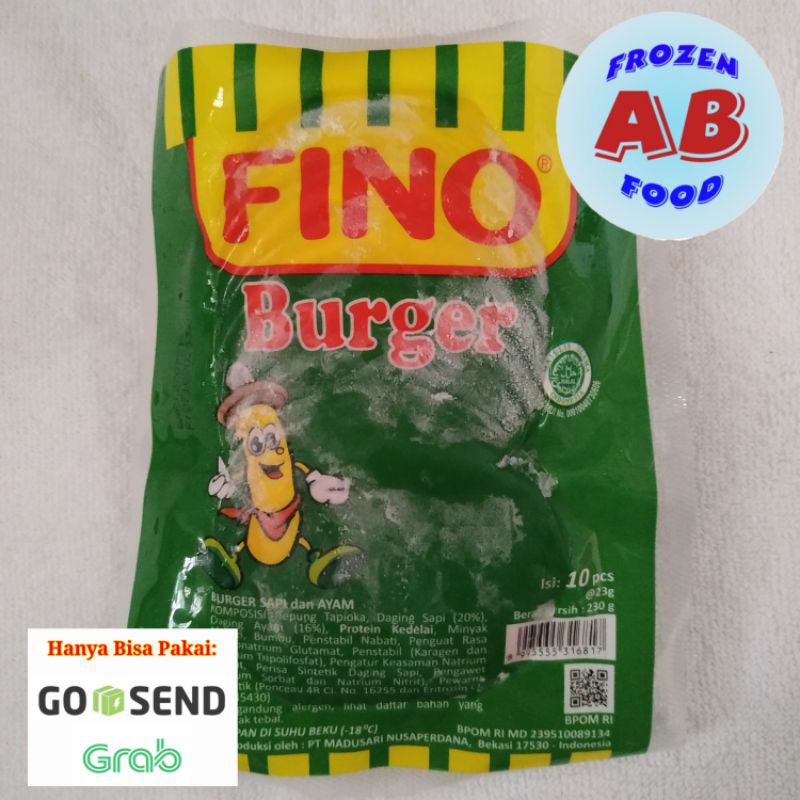 Fino Burger isi 10 pcs Burger Daging Sapi dan Ayam 230gram