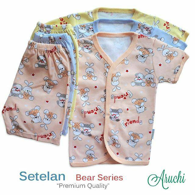 ♥BabyYank♥ STELAN PENDEK ARUCHI KANCING DEPAN BEAR SERIES