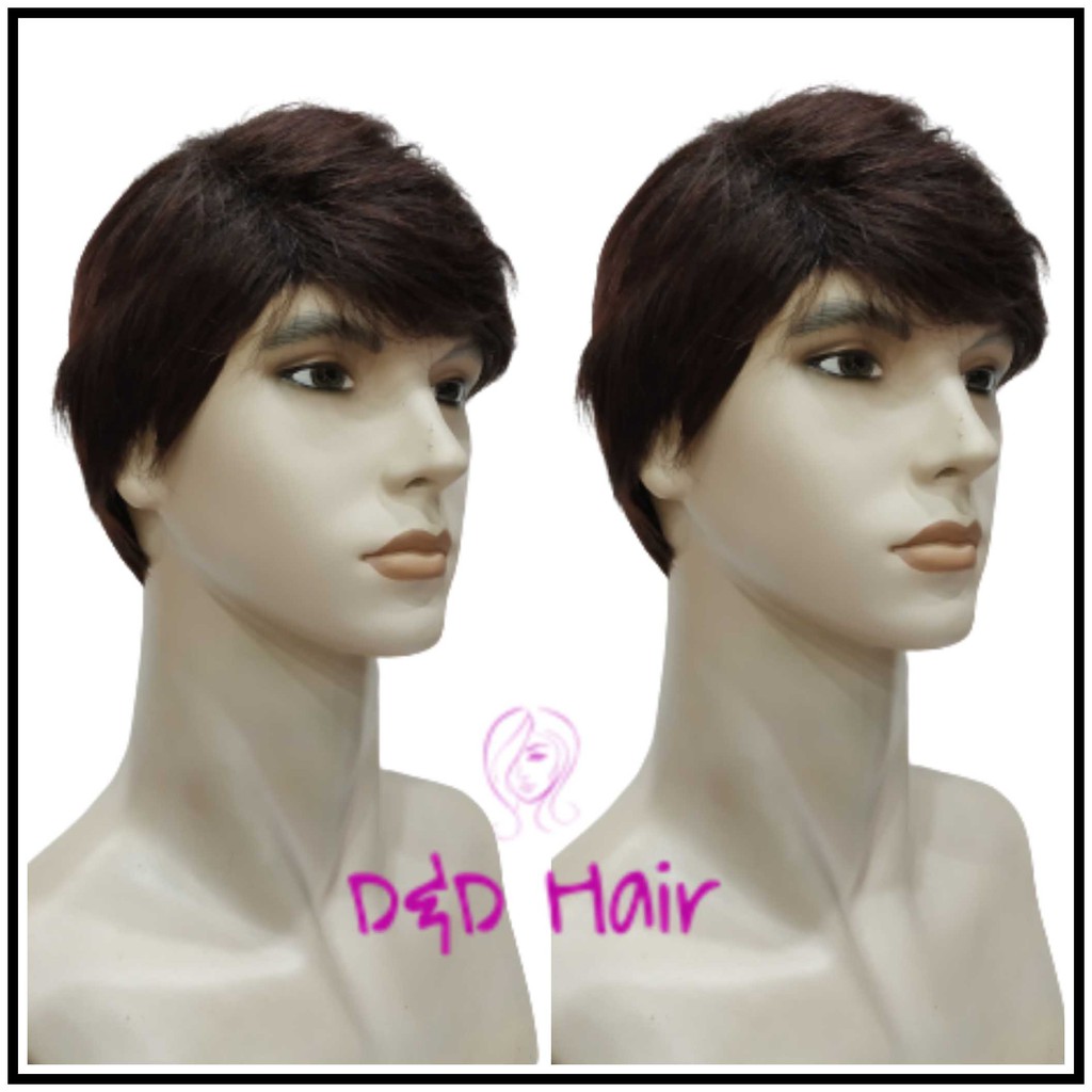Wig Rambut - Wig Pria - Wig Cowok - D&D1415 - Darkbrown - Wig Pendek