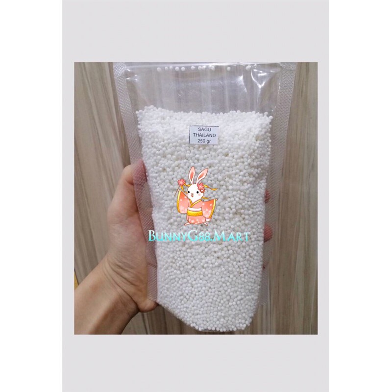

SAGU MUTIARA THAILAND 250gr/SAGO SEEDS/PACAR CINA/ TAPIOCA PEARLS