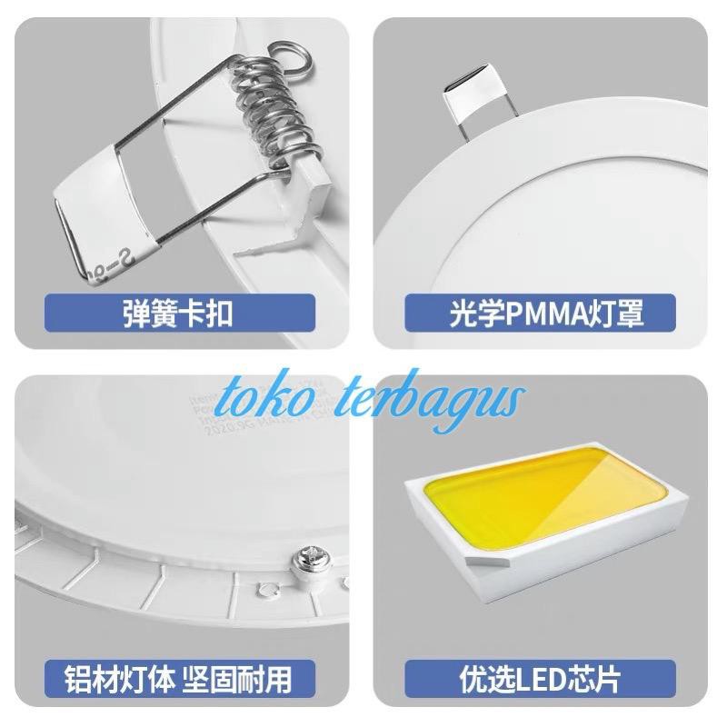 lampu downlight led panel 6w 12w 15w 18w tipis inbow 15w warm bulat