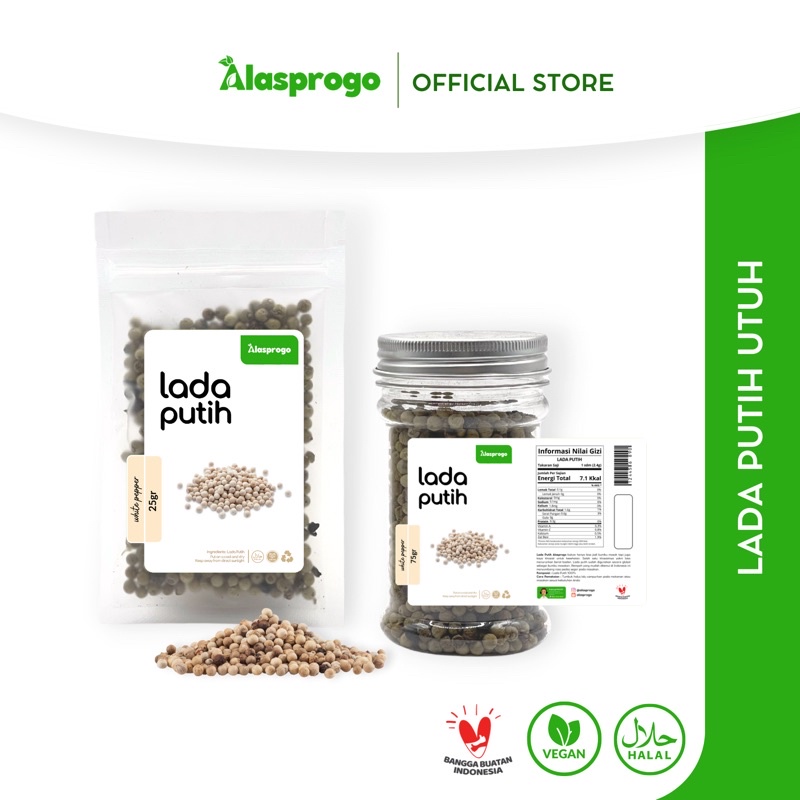 

Alasprogo Lada Putih Utuh / Whole White Pepper