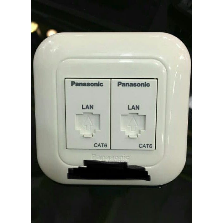 Stop Kontak Modul Data LAN CAT6 CAT 6 Ganda 2 Gang Panasonic