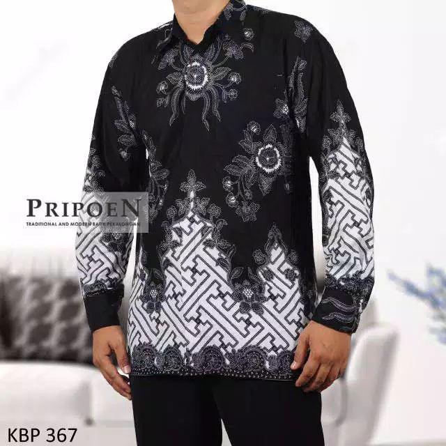Pripoen Batik Kemeja Baju Batik Pria Lengan  Panjang Regular Size