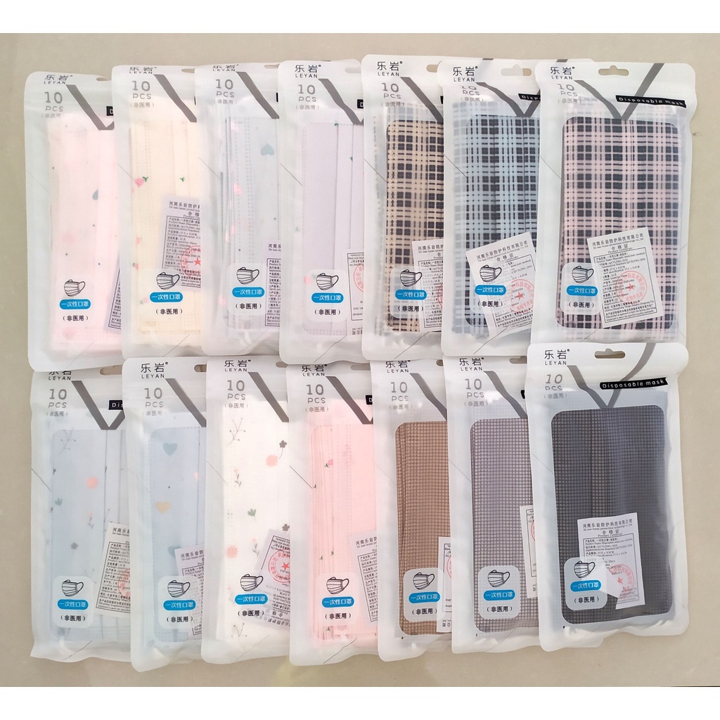 Masker Earloop 3ply Motif  Sekali Pakai Isi 10