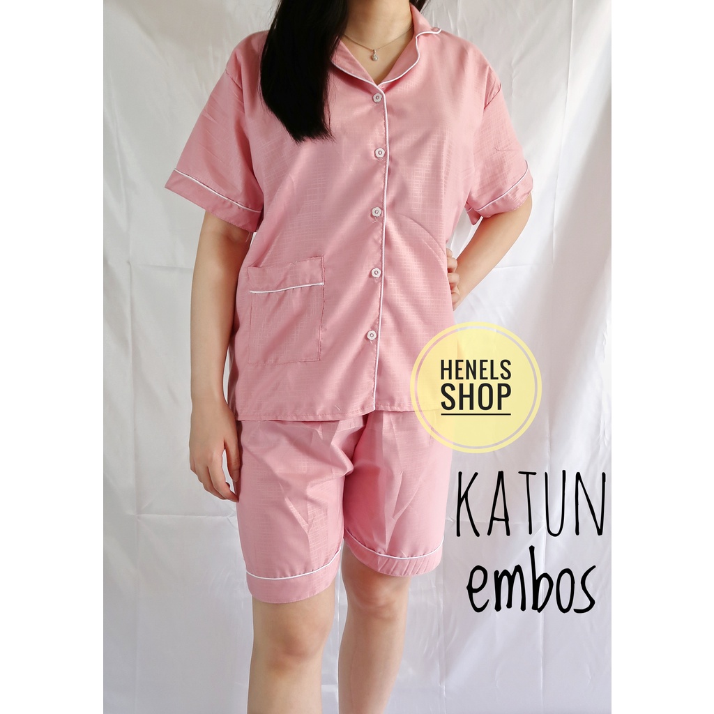 HENELS PIYAMA DEWASA | BAJU TIDUR DEWASA | BISA COD | PIYAMA WANITA | KATUN | PAKAIAN TIDUR | PIYAMA PENDEK | PIYAMA PANJANG | PIYAMA XL | BAJU TIDUR WANITA | PIYAMA BTS BT21-HP EMBOS DUSTY PINK