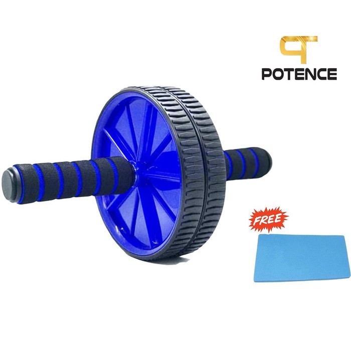 POTENCE AB ROLLER DOUBLE WHEEL WITH MAT / AB WHEEL / ALAT GYM