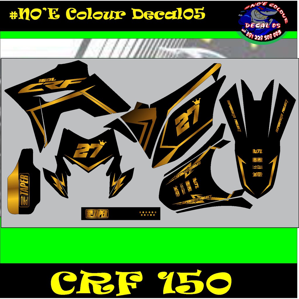 DECAL STIKER CRF 150l DTRACKER KLX GORDON Decal Stiker Full Body Trail Supermoto(Bahan Orajet)