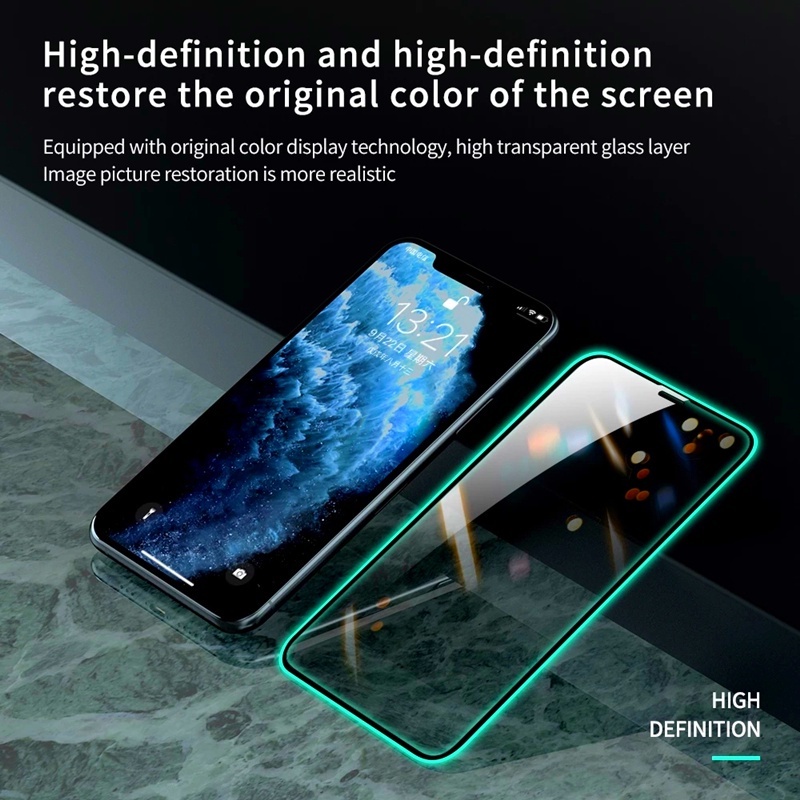 1-3pcs Pelindung Layar Tempered Glass Luminous Untuk iPhone 12 11 Pro MAX 12 Mini XR X XS 13 Pro MAX 7 8 Plus