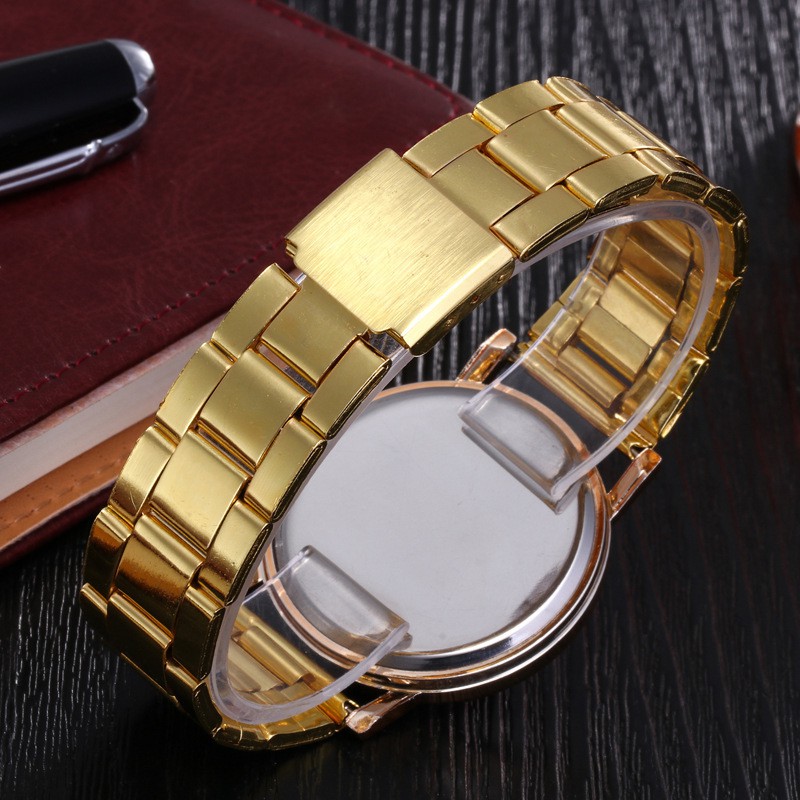 Jam Tangan Pria Dan Wanita Quartz Dial Bulat Romawi Dengan Strap Stainless Steel Analog Fashion