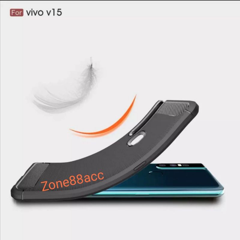 Silicon Case VIVO V15 Softcase iPAKY Carbon Casing Cover TPU
