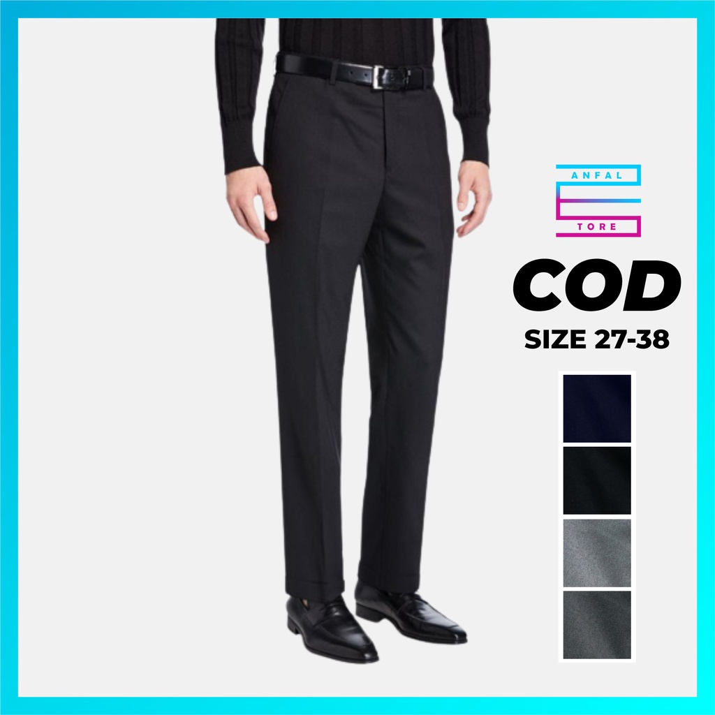 Celana Kantor Jumbo Pria Celana Panjang Forma Slimfit Celana Bahan