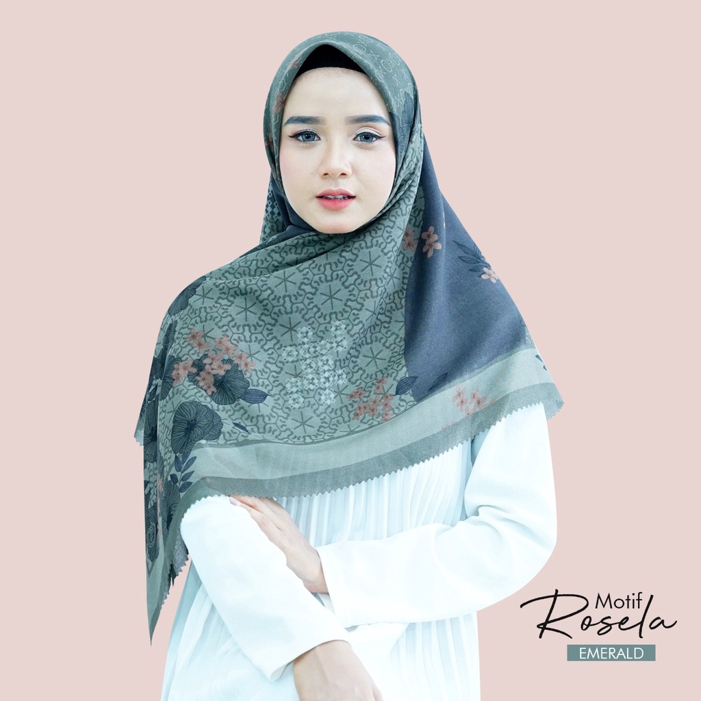 COD PROMO DENAY KW HIJAB SEGIEMPAT VOAL MOTIF / JILBAB DEENAY KW MOTIF TERMURAH-ROSELA EMERALD