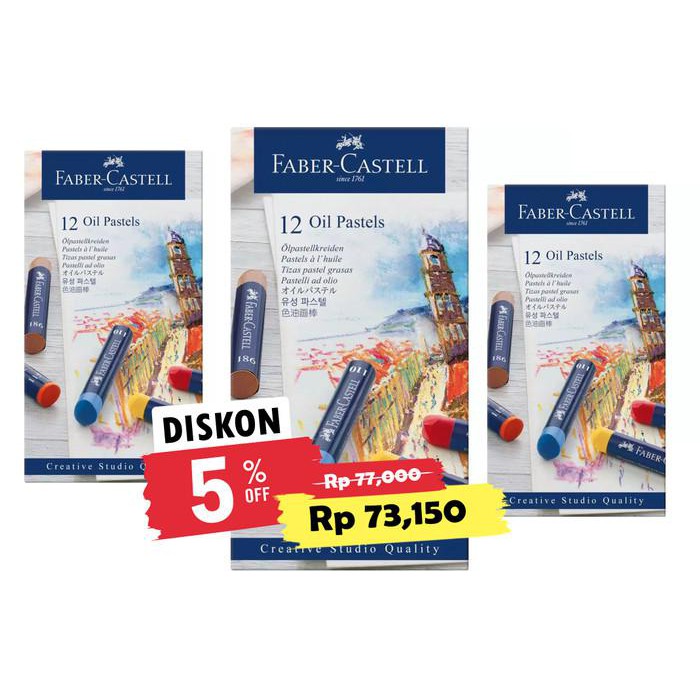 

Art / Creative Studio Oil Pastels Cardboard Box Faber Castell - 12 Warna