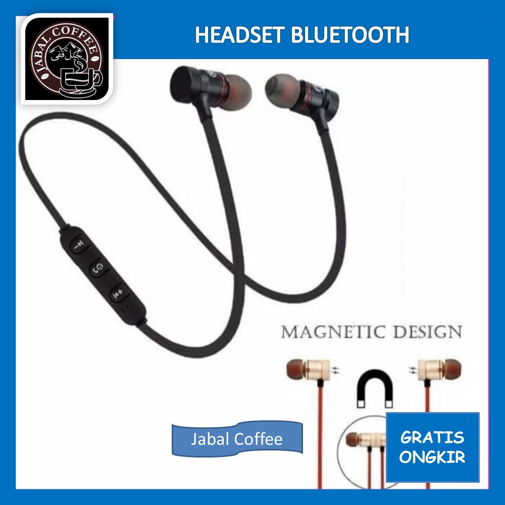 Headset Wireless Disegn Sport / Headset Bluetooth Sport Magnetic / Alat Pendengar Telinga