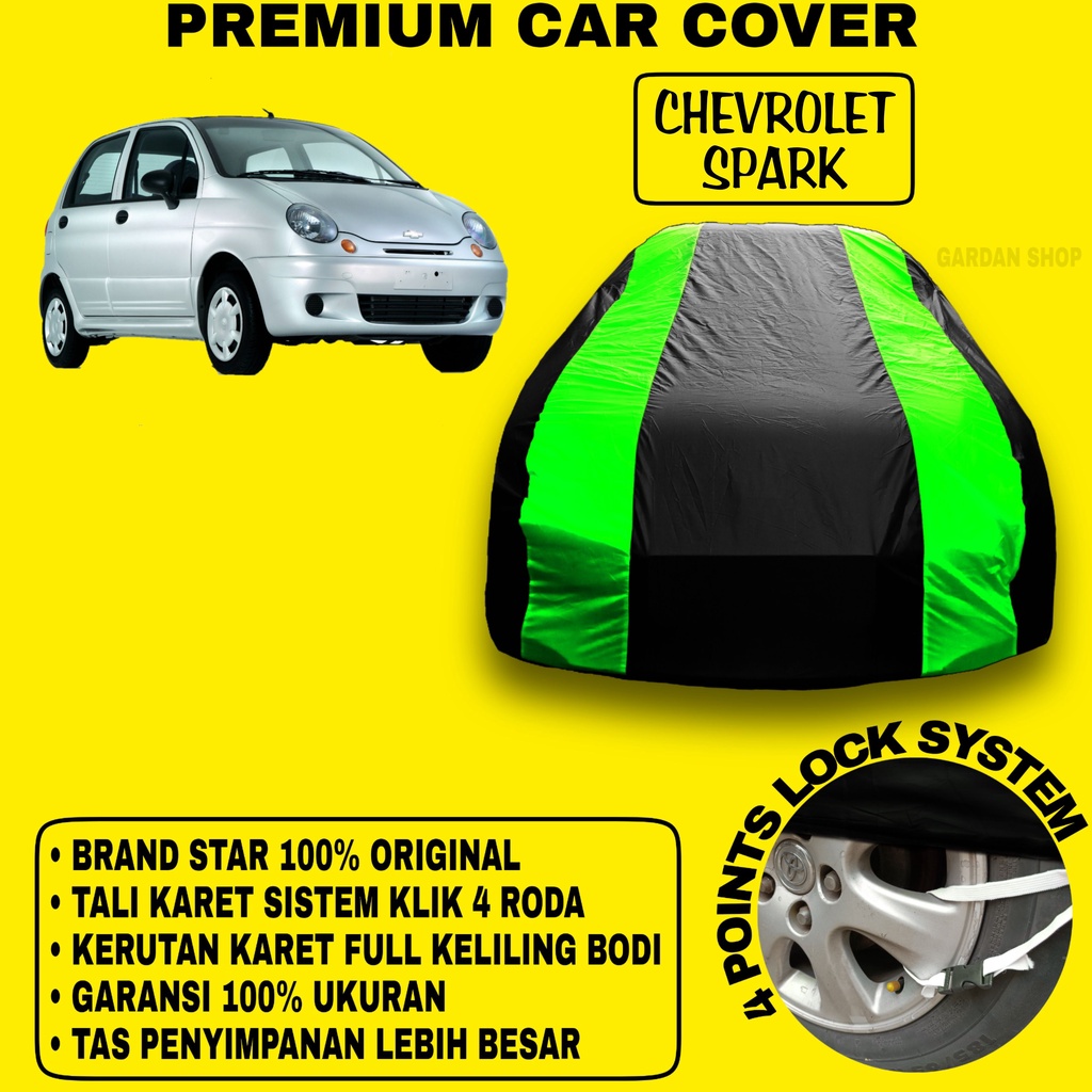 Body Cover CHEVROLET SPARK Sarung Strip HIJAU Penutup Pelindung Bodi Mobil Chevrolet Spark PREMIUM